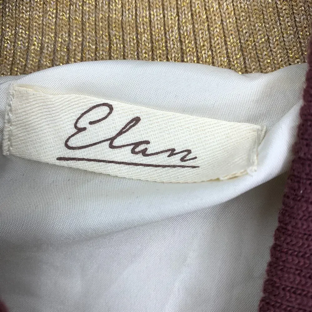 Elan Bomber Jacket Women's Size Small Faux Fur Cream Striped Collar Cuff